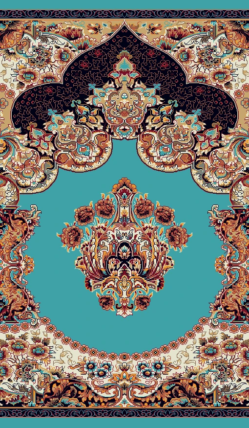 تصویر فرش سجاده طرح بشیر رنگ آبی
