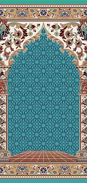 تصویر فرش سجاده طرح حکمت رنگ آبی
