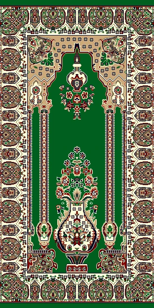 تصویر فرش سجاده طرح نگار رنگ سبز