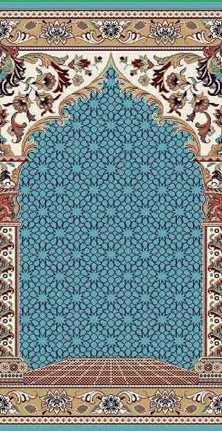 تصویر فرش سجاده طرح سرور رنگ آبی